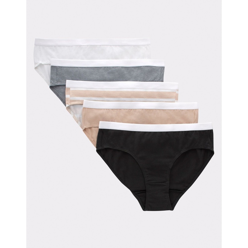 Hanes Originals Girls Tween Underwear Hipster Assorted Pack, 5-Pack, Size 8, NWT